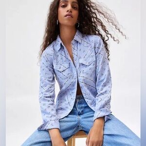 BDG Ariella Printed Western Shirt